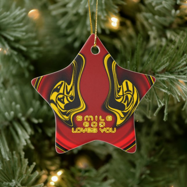 Blessing from Above: God's Love Spiritual Greeting Ceramic Ornament (Tree)