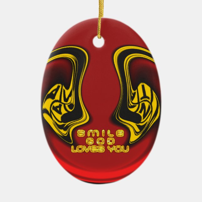 Blessing from Above: God's Love Spiritual Greeting Ceramic Ornament (Front)