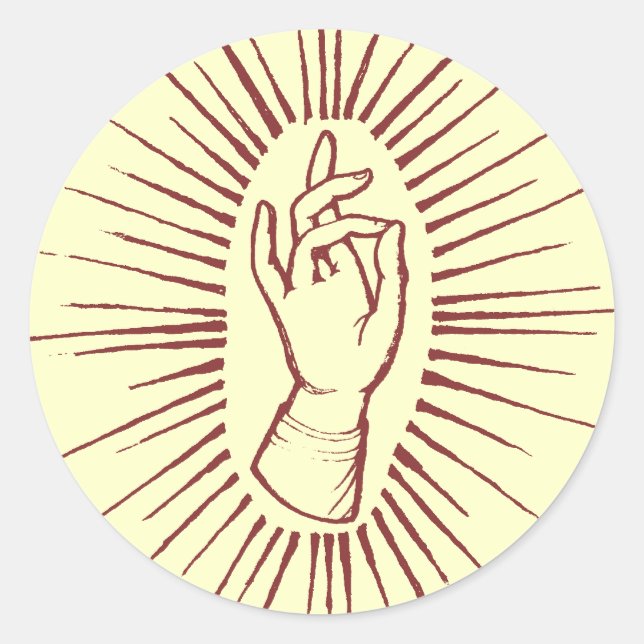 Blessing Hand Classic Round Sticker (Front)