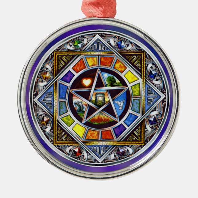Blessing of Elements Premium Round Ornament (Front)