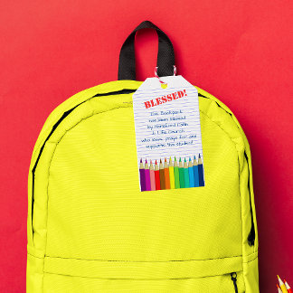 Blessing of the Backpacks Coloured Pencils Church Gift Tags