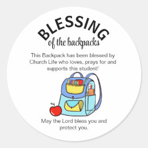Blessing of the backpacks gift tags