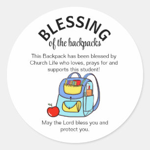 Blessing of the backpacks gift tags