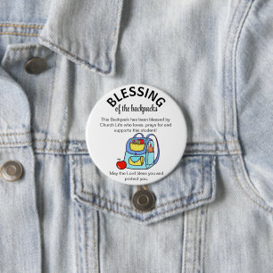 Blessing of the backpacks gift tags key ring 3 inch round button
