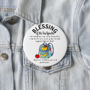 Blessing of the backpacks gift tags key ring butto 4 inch round button