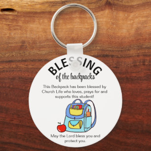 Blessing of the backpacks gift tags keychain
