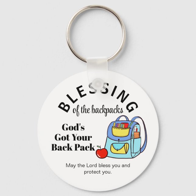 Blessing of the backpacks God's Got Your Back Keychain (Front)