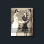 Blessing of the Hands Quote Photo Wedding Canvas Print<br><div class="desc">The Blessing of the Hands is a beautiful poem often read at civil weddings and handfastings. Here, the first stanza ("These are the hands of your best friend ... ") is written in an elegant script against a semi-transparent black background. Add your favourite wedding photo and your wedding date for...</div>