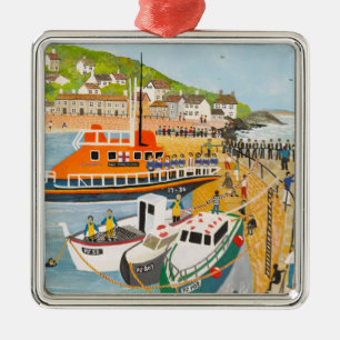 Blessing of the Lifeboat at Mousehole Metal Ornament