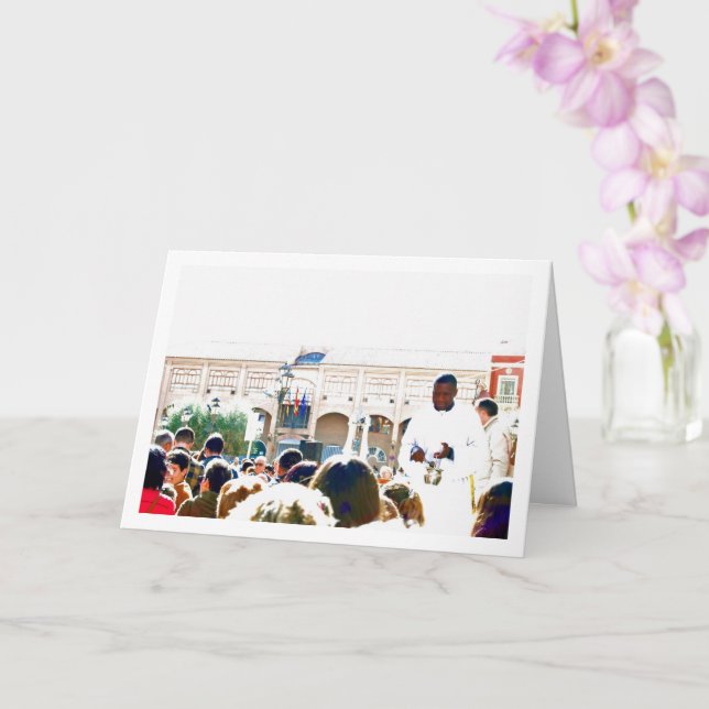 Blessing of the Pets in Spanish Town Card (Orchid)