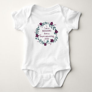 BLESSING PRAYER ANSWERING GOD   Floral Wreath Baby Bodysuit