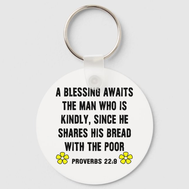 Blessing Proverbs 22:9 Keychain (Front)