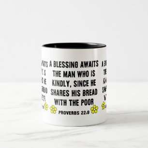 Blessing Proverbs 22:9 Two-Tone Coffee Mug