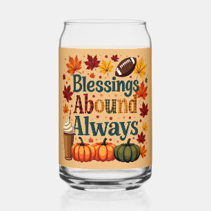 Blessings Abound Always Autumn Design Can Glass
