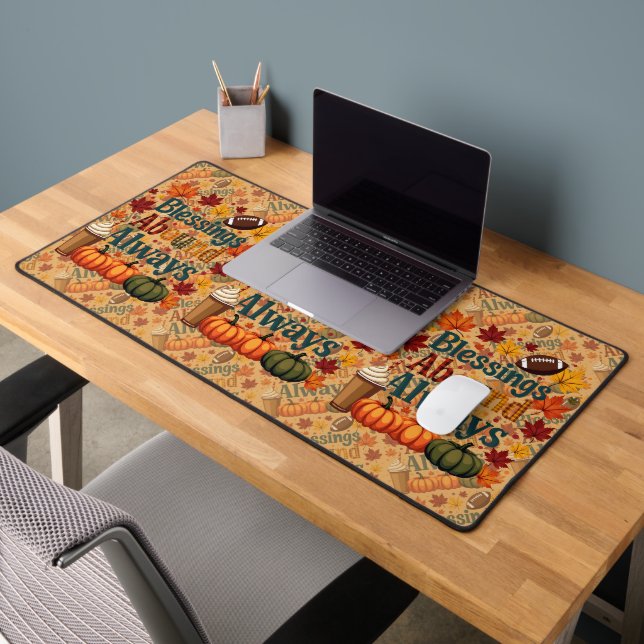 Blessings Abound Always Autumn Design Desk Mat (Office 2)