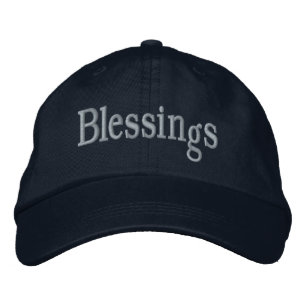 Blessings Adjustable Navy Positive Carry a Message Embroidered Hat