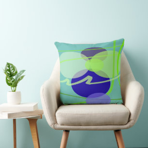 Blessings Amidst Twist And Turns Blue Green Throw Pillow