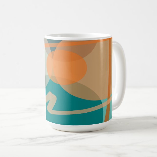 Blessings Amidst Twist And Turns Teal Orange Coffee Mug (Front Right)