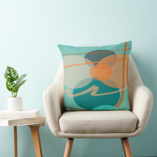Blessings Amidst Twist And Turns Teal Orange Throw Pillow