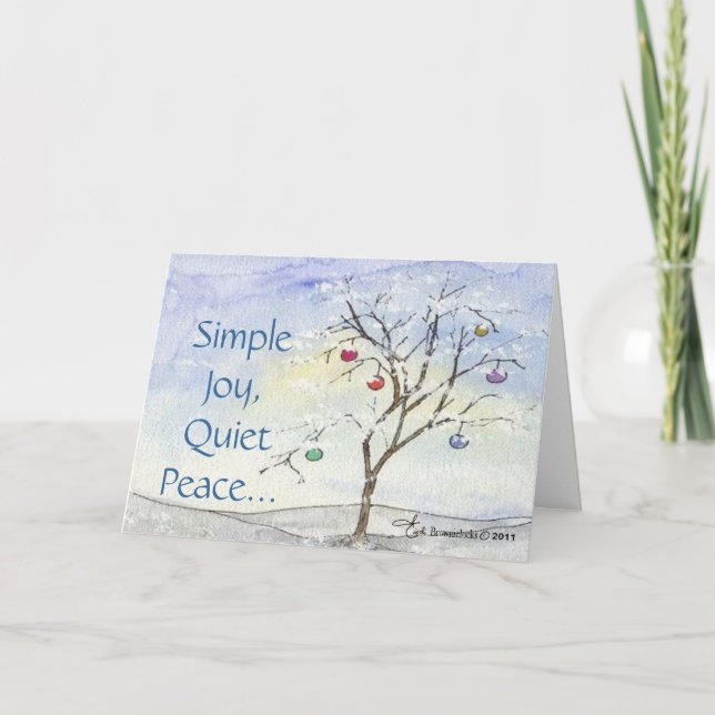 Blessings At Christmas Watercolor Christian Card (Front)
