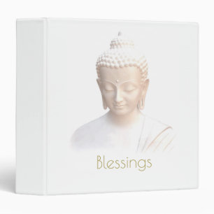 Blessings Buddha In White Serene Meditative Binder