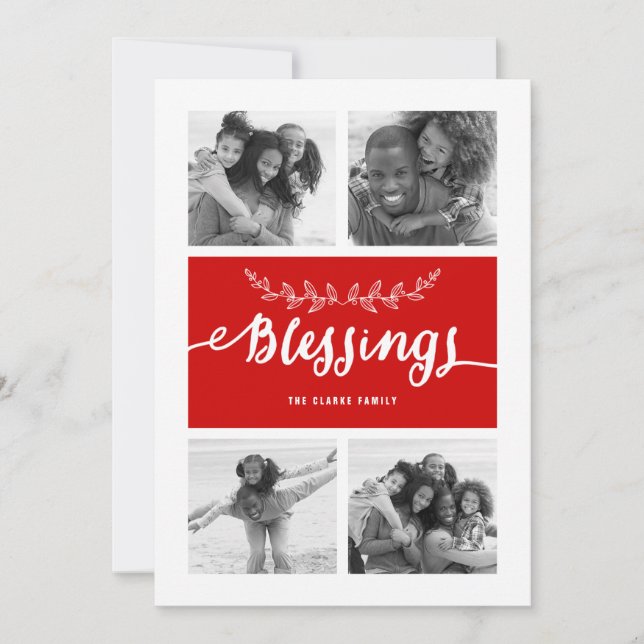 Blessings Collage | Holiday Photo Card (Front)