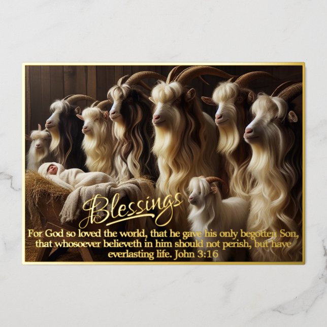 Blessings Foil Christmas Card (Front)
