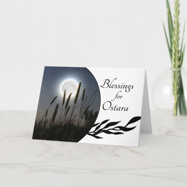 Blessings for Ostara Spring Vernal Equinox Card (Front)