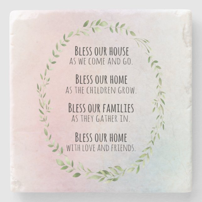 Blessings for your home and family stone coaster (Front)