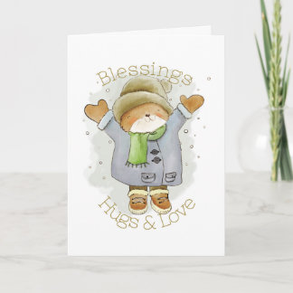 Blessings, Hugs and Love Cat Card