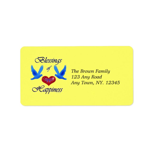 "Blessings of Happiness" Label (Front)