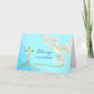 Blessings on Confirmation with Dove and Cross Card