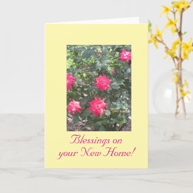 Blessings on your New Home, folded card (Yellow Flower)