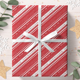 Blessings Peace Love Joy Personalized Christmas Wrapping Paper