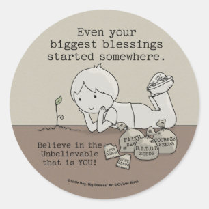 Blessings Started Somewhere Classic Round Sticker