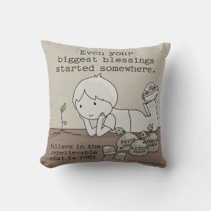 Blessings Started Somewhere Throw Pillow