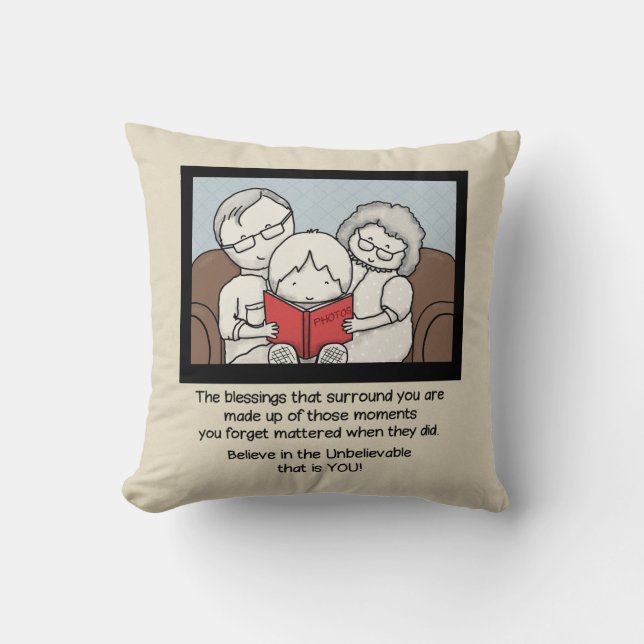 Blessings Surround You Throw Pillow (Front)