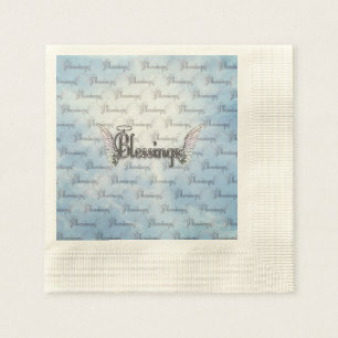 Blessings with clouds, angel wings and halo napkin