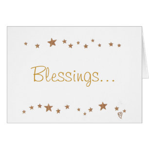 Blessings with gold stars, greeting cards
