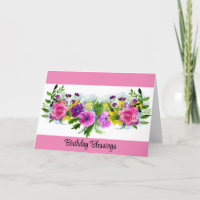 Blessures d'anniversaire Carte de voeux florale