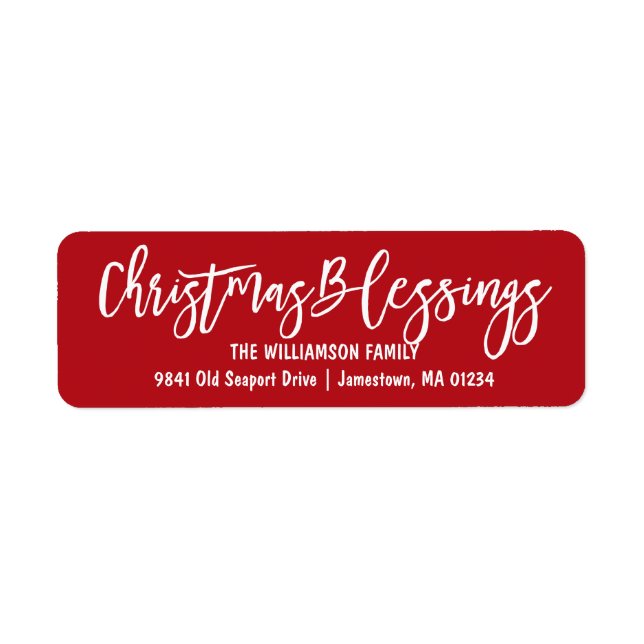 Blessures de Noël Blanc rouge Adresse de retour (Devant)
