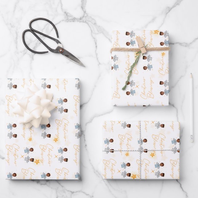 Blessures de Noël Papier à enveloppement d'ange -  (Recto)