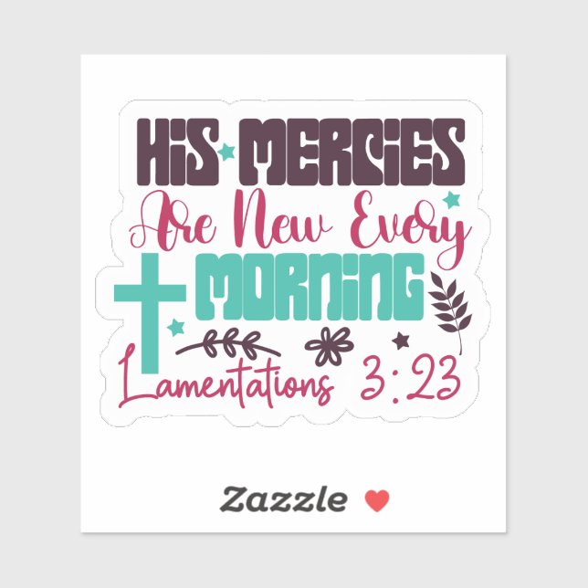 Blessures du matin Bible Verse Sticker (Feuille)