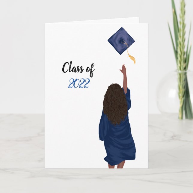Bleu 2022 Félicitations, carte d'études supérieure (Devant)