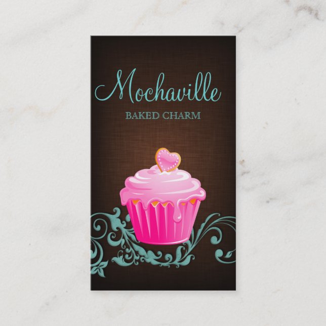 Bleu 2 de brun de toile de petit gâteau de carte (Devant)