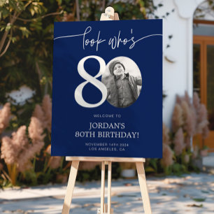 Bleu 80e Affiche de bienvenue d'anniversaire Reg