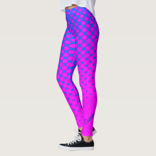 Bleu à rose Gradient Leggings Motifs