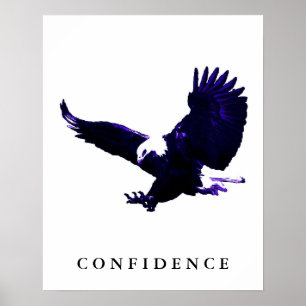 Bleu Aigle blanc Motivation Confiance Poster