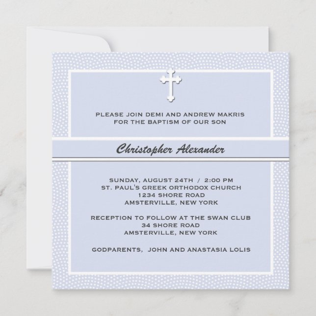 Bleu aimé - invitation religieuse (Devant)