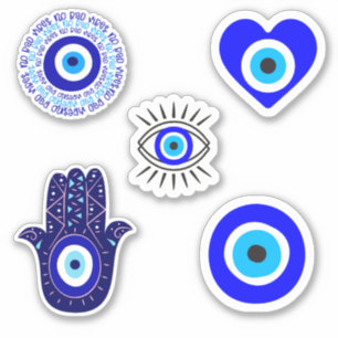 Bleu Assorti Mal Grec Oeil Hamsa Sticker Bundle